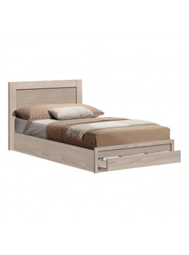 Κρεβάτι μονό ''REAL'' με αποθηκευτικό χώρο (1 συρτάρι) σε χρώμα σονόμα 90x190 100-03575