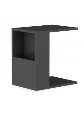 Βοηθητικό τραπέζι σαλονιού Zane pakoworld χρώμα ανθρακί 40x30x50εκ 120-000013