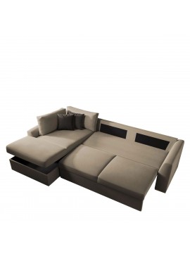 ArteLibre Καναπές Κρεβάτι Γωνιακός TEXAS Μπεζ 300x198x86 Arte-14190009