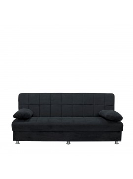 ArteLibre Καναπές Κρεβάτι Τριθέσιος LAURA ΙΙ Μαύρο 190x75x80cm Arte-14210141