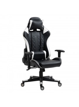 ArteLibre Καρέκλα Γραφείου Gaming ENNIS Μαύρο/Λευκό PVC 70x55x122-131cm Arte-14730002