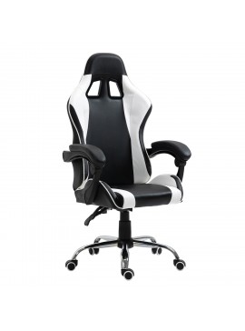 ArteLibre Καρέκλα Γραφείου Gaming BRAY Λευκό/Μαύρο PVC 67x50x120-127cm Arte-14730008
