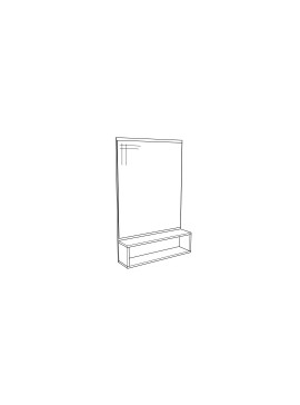 Matis LEONIDAS MIRROR 80 Επιτοίχιο ράφι με καθρέφτη δρυς 80x20x123εκ. Matis700862