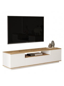Έπιπλο τηλεόρασης Soren pakoworld sonoma-λευκό 180x.44.5x44.6εκ 176-000057