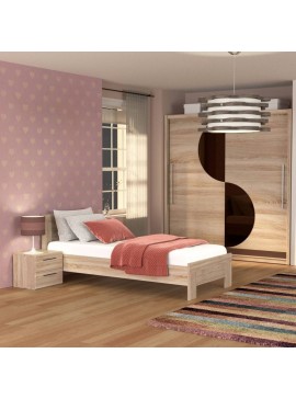 Κρεβάτι Solo Μονό Με Τάβλες Sonoma MDF Καμπυλωτό τελείωμα 90x200cm SOLO90