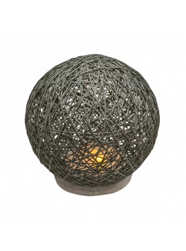 Επιτραπέζιο φωτιστικό Ball pakoworld ανθρακί led μπαταρία Φ18,5x18εκ 199-000101