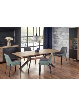 BACARDI extension table, color: top - natural oak, legs - black DIOMMI V-CH-BACARDI-ST DIOMMI60-20404