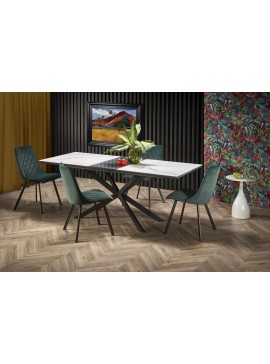DIESEL extension table, color: top - white marble / dark grey, legs - black DIOMMI V-CH-DIESEL-ST DIOMMI60-20601
