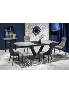 VINSTON extension table, color: top - dark grey / black, legs - black DIOMMI V-CH-VINSTON-ST DIOMMI60-21961