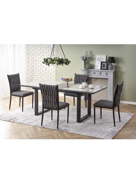 MARLEY extension table, color: top - white marble / grey, legs - black DIOMMI V-CH-MARLEY-ST DIOMMI60-21478