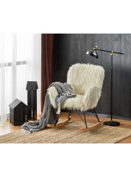 AUSTIN leisure armchair cream / black / natural DIOMMI V-CH-AUSTIN-FOT-KREMOWY DIOMMI60-20369
