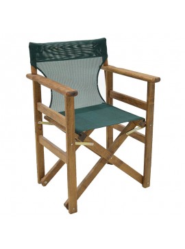 Καρέκλα-πολυθρόνα σκηνοθέτη Retto pakoworld μασίφ ξύλο οξιάς καρυδί-πανί κυπαρισσί 237-000019