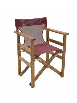 Καρέκλα-πολυθρόνα σκηνοθέτη Retto pakoworld μασίφ ξύλο οξιάς καρυδί-πανί μπορντό 237-000025