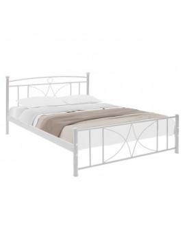 Κρεβάτι διπλό Billy pakoworld μεταλλικό χρώμα λευκό 150x200εκ 243-000090