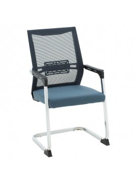 Καρέκλα γραφείου επισκέπτη Chromatic pakoworld μέταλλο-mesh γκρι-μπλε 254-000002
