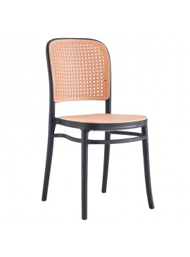 Καρέκλα Juniper pakoworld με UV protection PP μαύρο-μπεζ 51x40.5x86.5εκ. 262-000002