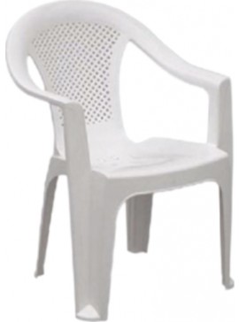 Πολυθρόνα "ΕΡΡΙΚΑ" πλαστική σε χρώμα λευκό 59x60x80 381-00008