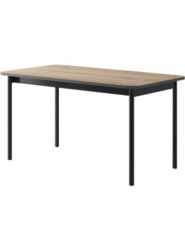  Lh-homefurniture   Τραπέζι Basic Χρώμα: Jackson Hickory +Μαύρο 140x75x80cm  41112-BS