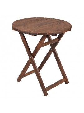 Τραπέζι πτυσσόμενο SUNSET από μασίφ ξύλο οξιάς σε χρώμα καρυδί εμποτισμού Φ70x76 463-00004