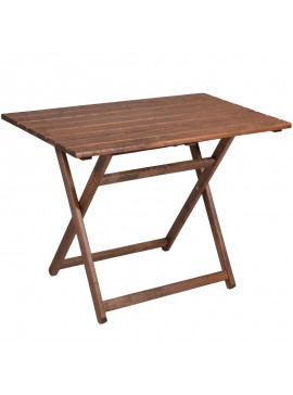 Τραπέζι πτυσσόμενο SUNSET από μασίφ ξύλο οξιάς σε χρώμα καρυδί εμποτισμού 80x60x76 463-00005