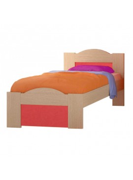 Παιδικό κρεβάτι "ΚΥΜΑ" μονό σε χρώμα δρυς-κόκκινο 90x190  SB 47-KOKKINO