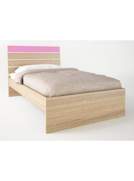 Παιδικό κρεβάτι "ΝΟΤΑ" μονό σε χρώμα δρυς-ροζ 90x190  SB G51-ROZ