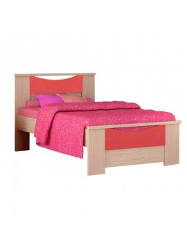 Παιδικό κρεβάτι "ΧΑΜΟΓΕΛΟ" μονό σε χρώμα δρυς-κόκκινο 90x190  SB 15-KOKKINO