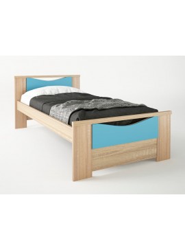Παιδικό κρεβάτι "ΧΑΜΟΓΕΛΟ" μονό σε χρώμα δρυς-σιελ 90x190  SB 15-SIEL
