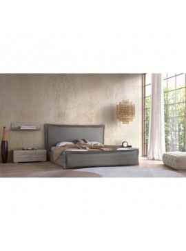 Κρεβάτι "FIORE" διπλό επενδυμένο από τεχνόδερμα σε χρώμα μόκα 160x200  SB 56-MOKA