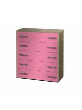 Συρταριέρα παιδική σε χρώμα δρυς-ροζ 80x45x90  SB 5-ROZ