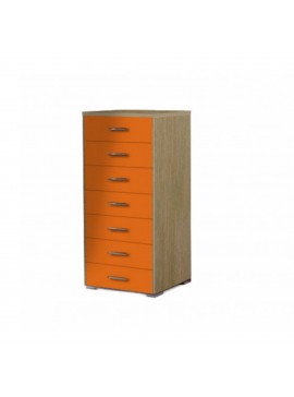 SARRIS  Συρταριέρα με 7 συρτάρια σε χρώμα δρυς-πορτοκαλί 60x45x123 SARRIS 6-PORTOKALI