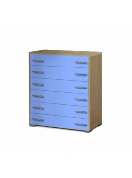 Συρταριέρα παιδική με 6 συρτάρια σε χρώμα δρυς-σιελ 90x45x1,08  SB 4-MPLE
