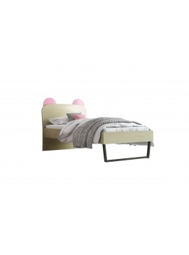 Παιδικό κρεβάτι "ΚΟΡΩΝΑ" μονό σε χρώμα δρυς-ροζ 90x190  SB 91C-ROZ