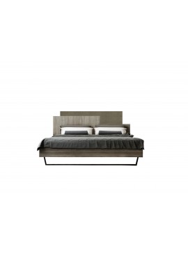 Κρεβάτι "ΜΟΡΦΕΑΣ" διπλό σε χρώμα σταχτί-μόκα σκούρο 160x200  SB 101C-STAXTI