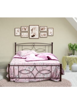 Κρεβάτι "ΡΟΜΒΟΣ" μονό μεταλλικό σε χρώμα σκουριά 90x190 594-00108