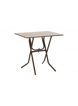 Τραπέζι πτυσσόμενο "CLACK" από μέταλλο σε σταχτύ-καφέ σφυρήλατο χρώμα 80x60x75 594-00155