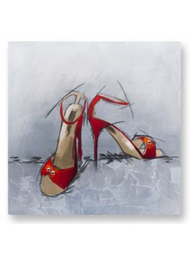 Artekko Red Sandals Διακοσμητικός Πίνακας Καμβάς (60x60)cm Mήκος 60 Πλάτος 0 Ύψος 60 Artekko 674-0048