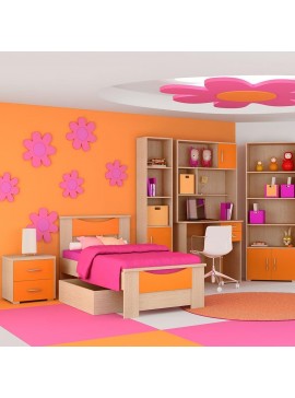 Κρεβάτι Παιδικό Νο. 16 Smile 110x190 Oak-Orange SARRIS812333