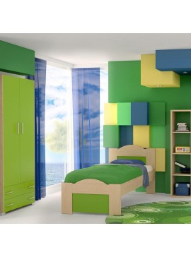 Κρεβάτι Παιδικό Νο. 48 Wave 110x190 Oak-Green SARRIS812338
