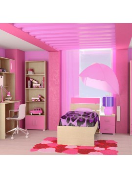 Κρεβάτι Παιδικό Νο. G52 Nota 110x190 Oak-Pink SARRIS812349