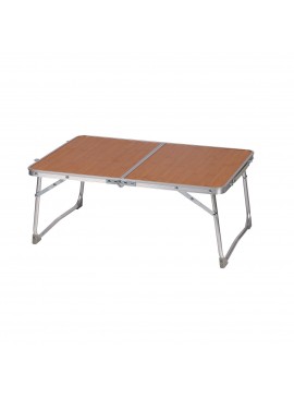 Τραπέζι πτυσσόμενο από μέταλλο σε ασημί/καφέ χρώμα 60x40x15 700-00554
