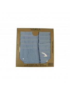 Σετ πετσέτες 3τμχ από ύφασμα σε γαλάζιο χρώμα 70x140 700-00862