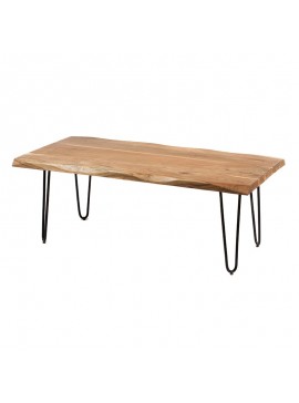 Τραπέζι σαλονιού από ξύλο και μέταλλο Mήκος 120 Πλάτος 60 Ύψος 46 Artekko 720-2105