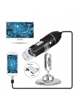 79995 GloboStar® GloboStar® 79995 Digital Electron Microscope With 8 LED - Ψηφιακό Ηλεκτρονικό Μικροσκόπιο με 8 LED USB & Type-C Adapter DC 5v x1600 Zoom Mode - Video Camera 2MP 1600x1200 Φ3.5 x Υ12cm