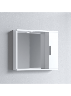 Καθρέφτης ΑLON 65 Δεξιός 3MAL065GLR Λευκό , με ένα ντουλάπι δεξιά 65x15x56 και φωτισμό LED