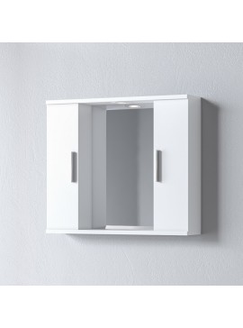 Καθρέφτης ALON 65 Διπλός Λευκό 3MAL065GLD με δυο ντουλάπια 65x15x56 και φωτισμό Led(1)