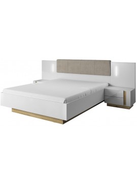  Lh-homefurniture   Σετ Κρεβατοκάμαρας Arco Λευκή με αποθηκευτικό χώρο για στρώμα 160x200 3τμχ  Arcw-Bed+11