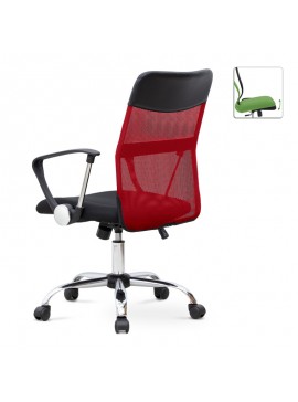 Καρέκλα γραφείου Franco Megapap με ύφασμα Mesh χρώμα κόκκινο - μαύρο 59x57x95/105εκ. 0223110