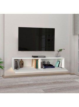 Έπιπλο τηλεόρασης επιτοίχιο Aristo Megapap από μελαμίνη με LED χρώμα λευκό 135x31,6x25εκ. 0228126