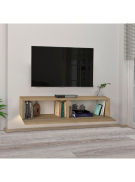 Έπιπλο τηλεόρασης επιτοίχιο Aristo Megapap από μελαμίνη με LED χρώμα sapphire oak 135x31,6x25εκ. 0228127